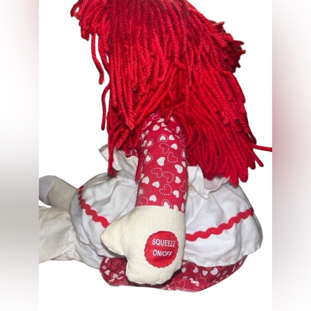 Heart-Themed Rag Doll Pair - Red and White - Picture 8 of 8